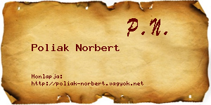 Poliak Norbert névjegykártya